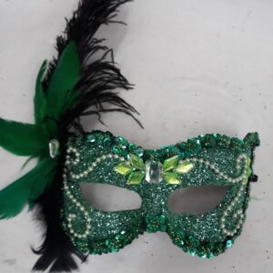 MASCARA VERDE BROCAL JULIETA LUXO FESTA BAILE VENEZIANA
