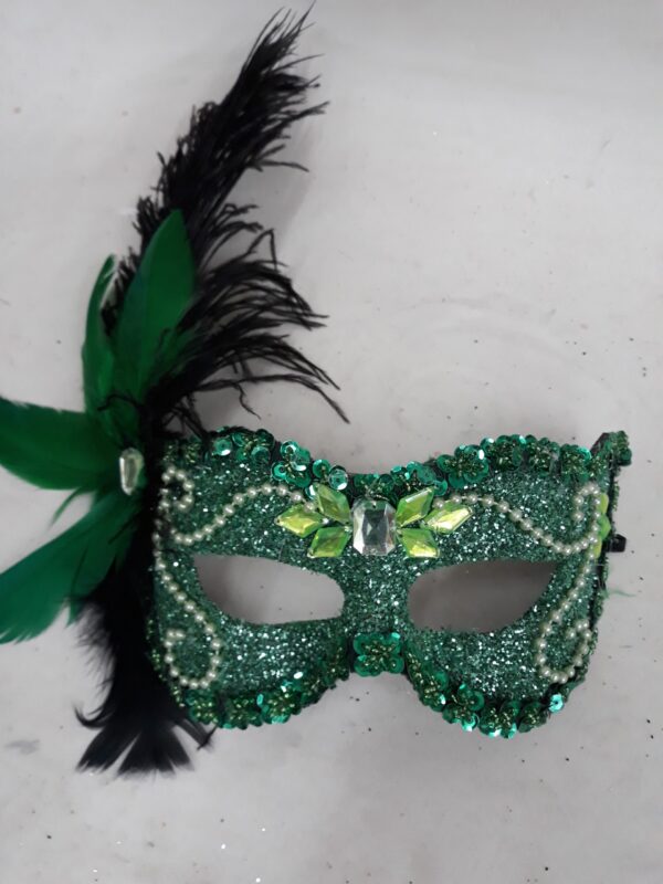 MASCARA VERDE BROCAL JULIETA LUXO FESTA BAILE VENEZIANA