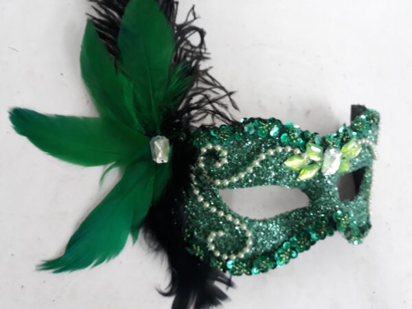 MASCARA VERDE BROCAL JULIETA LUXO FESTA BAILE VENEZIANA - Imagem 4