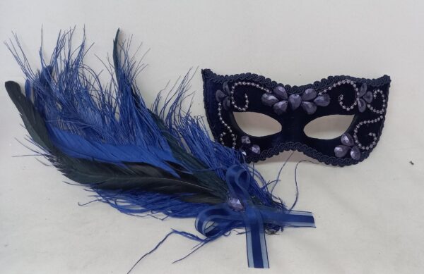 MASCARA AZUL JULIETA FESTA LUXO VENEZIANA - Imagem 6