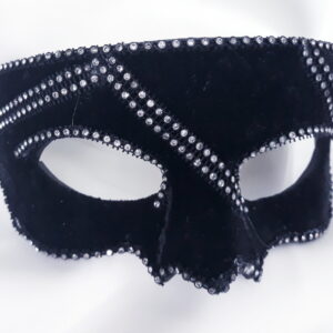 Mascara Luxo Festa Baile Carnaval Kato veludo preto e strass