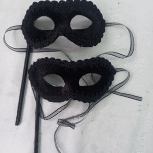 2 Máscaras Colombina Black Haste Destacável Luxo