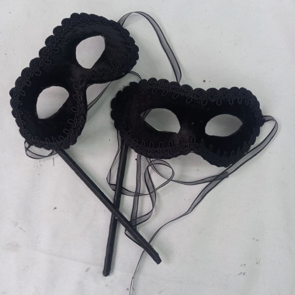 2 Máscaras Colombina Black Haste Destacável Luxo - Imagem 2