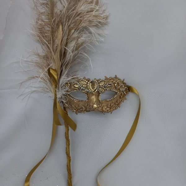 Dupla Colombina haste e plumas destacáveis strass prata e do - Imagem 5