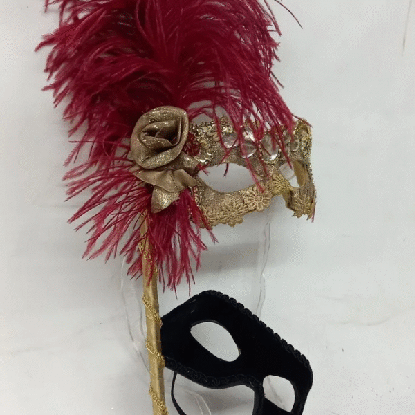 Mascara Casal Julieta Dourada Marsala Romeu Black Festa Luxo - Imagem 3