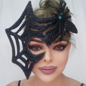 Mascara Teia Aranha Luxo Festa Carnaval