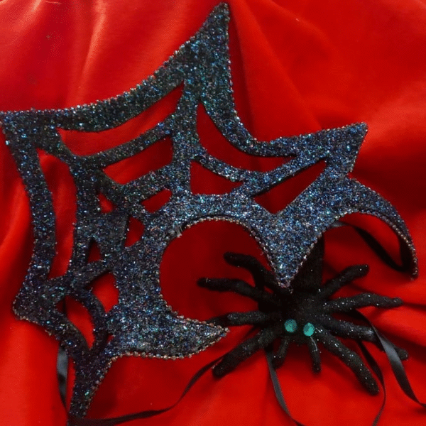 Mascara Teia Aranha Luxo Festa Carnaval - Imagem 2