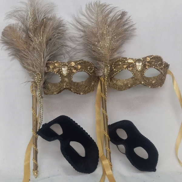 Kit Familia Colombinas Douradas Romeus Preto Luxo Festa