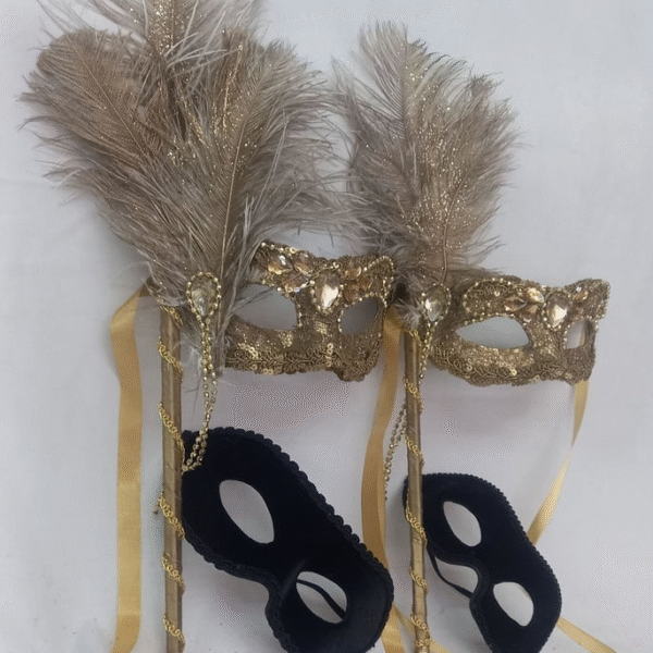 Kit Familia Colombinas Douradas Romeus Preto Luxo Festa - Imagem 2
