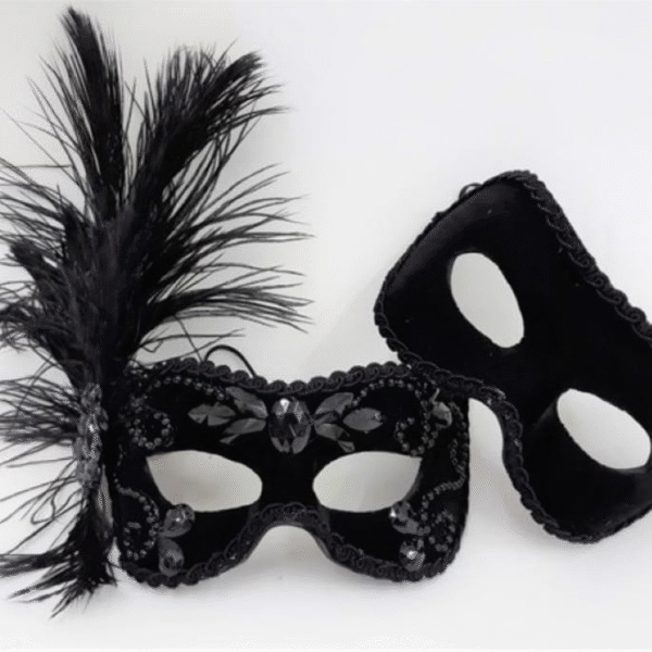 Máscaras Casal Romeu e Julieta Black Festa Luxo