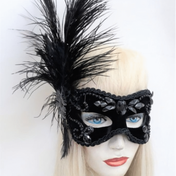 Máscaras Casal Romeu e Julieta Black Festa Luxo - Imagem 4