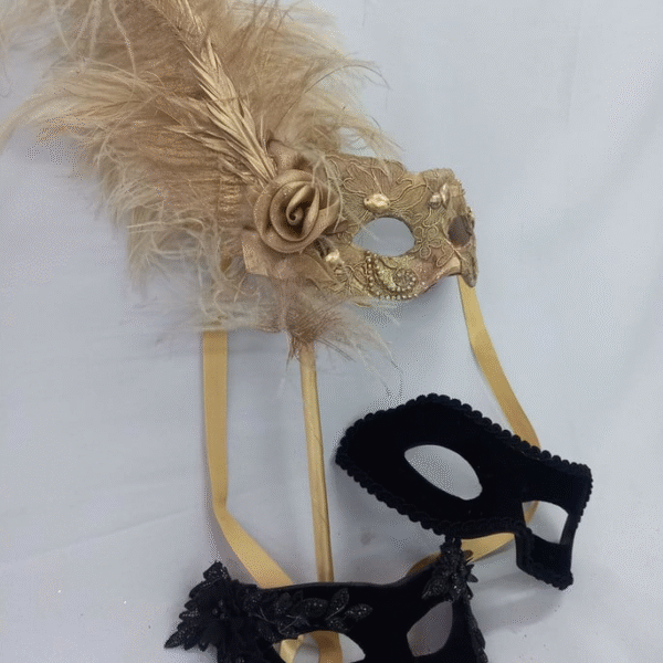 Kit Familia Máscaras De Festa Colombina Haste Dou/ E Casal - Imagem 2