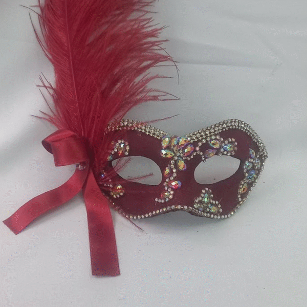 Mascara Bela Marsala Strass Luxo Festa