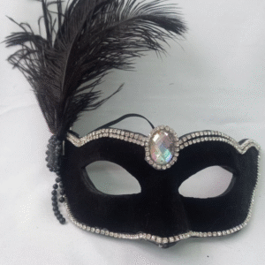 Mascara Bela Preta Prata Luxo Festa