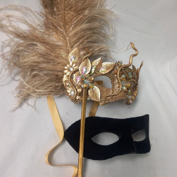 Mascara Casal Colombina Dourada Cobra Haste Romeu Black Luxo - Imagem 2