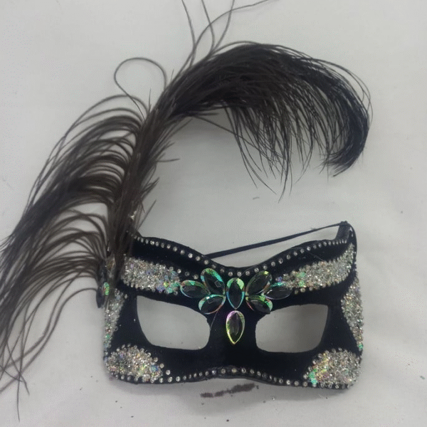 Mascara Cat Preta Prata Luxo Festa
