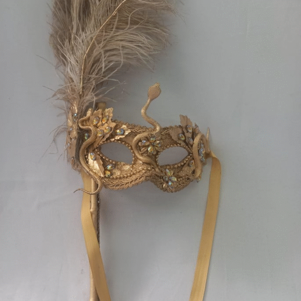 Mascara Colombina Dourada Cobra Haste Removível Luxa