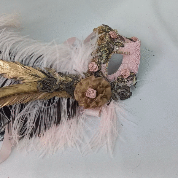 Mascara Colombina Rosa Renda Luxo - Imagem 2