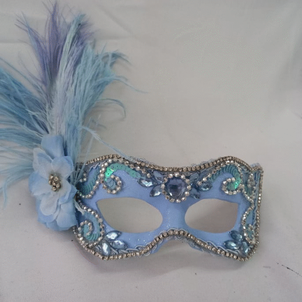 Mascara Julieta Azul Bebe Prata Luxo Festa