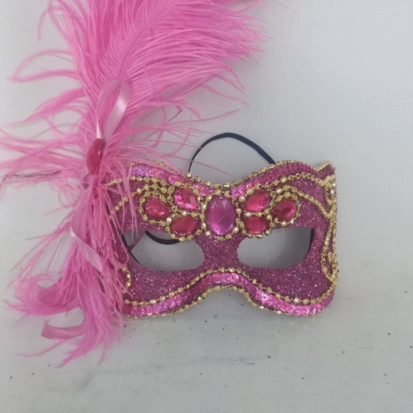 Mascara Julieta Pink Dourada Festa Luxo