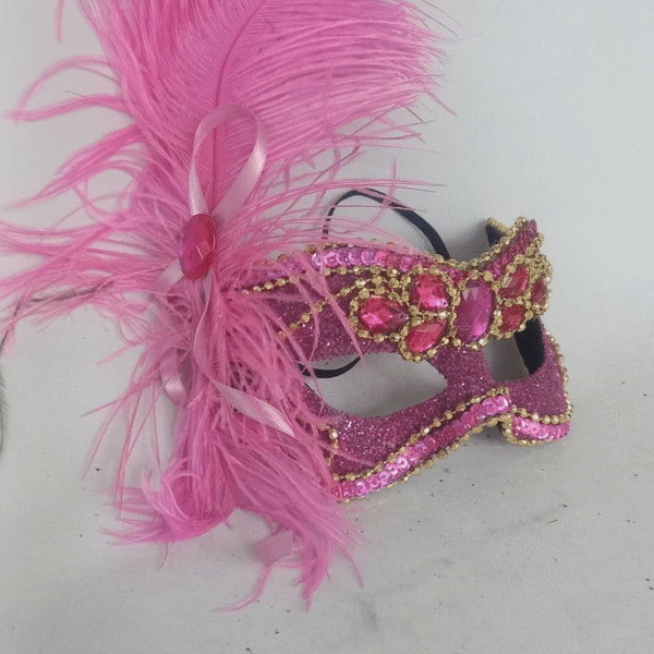 Mascara Julieta Pink Dourada Festa Luxo - Imagem 2