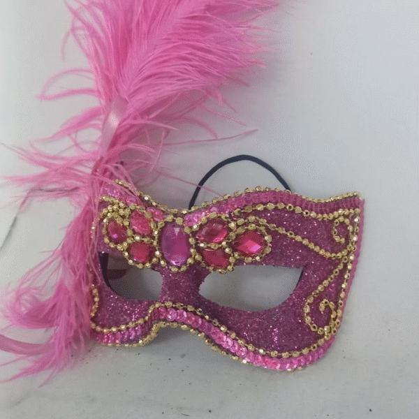 Mascara Julieta Pink Dourada Festa Luxo - Imagem 3