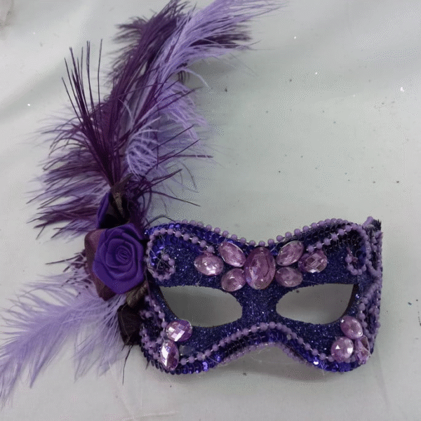 Máscara Julieta Roxa Luxo Festa