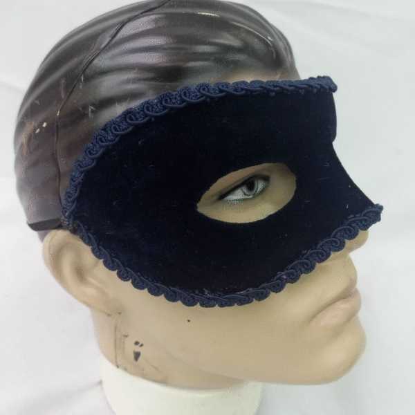 Máscara Romeu Azul Marinho em Veludo Luxo Festa
