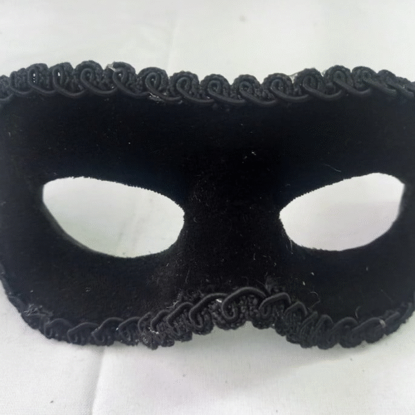 Mascara Romeu Veludo Preto Adulto c/ Passamanaria Luxo Festa