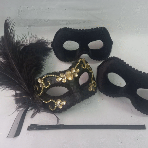 Máscaras 1 Colombina 2 Romeu Preto Dou Luxo Festa