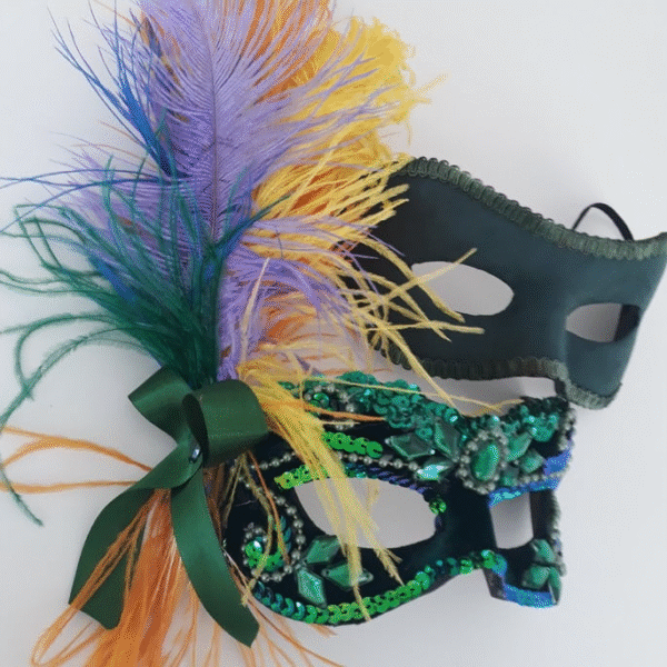 Máscaras Casal Julieta E Romeu verde Luxo Festa