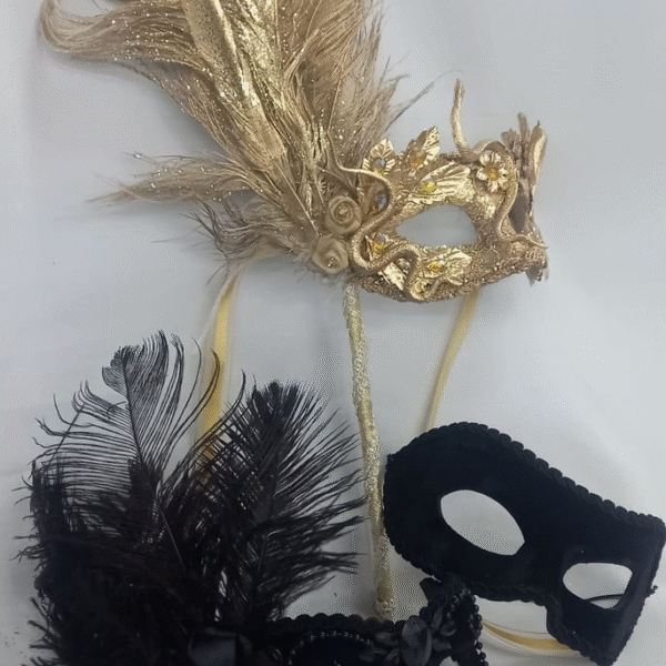 Máscaras Casal Romeu Julieta Black e Colombina Dou Cobra Has - Imagem 2