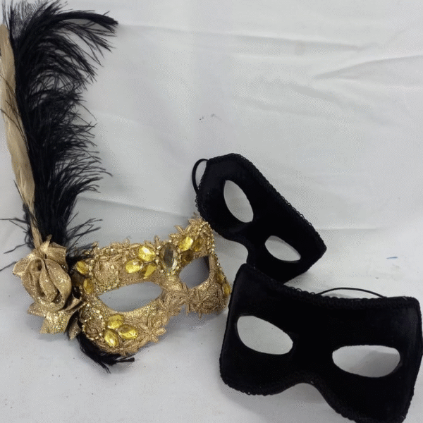 Máscaras kit Julieta e Romeu adulto e infantil luxo festa - Imagem 3